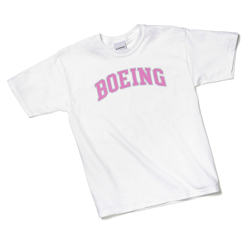 Boeing Kids' Pink Varsity Logo T-Shirt