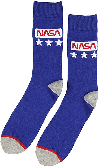 Bioworld Buzz Aldrin NASA Logo Crew Calf High Socks (2 pairs)
