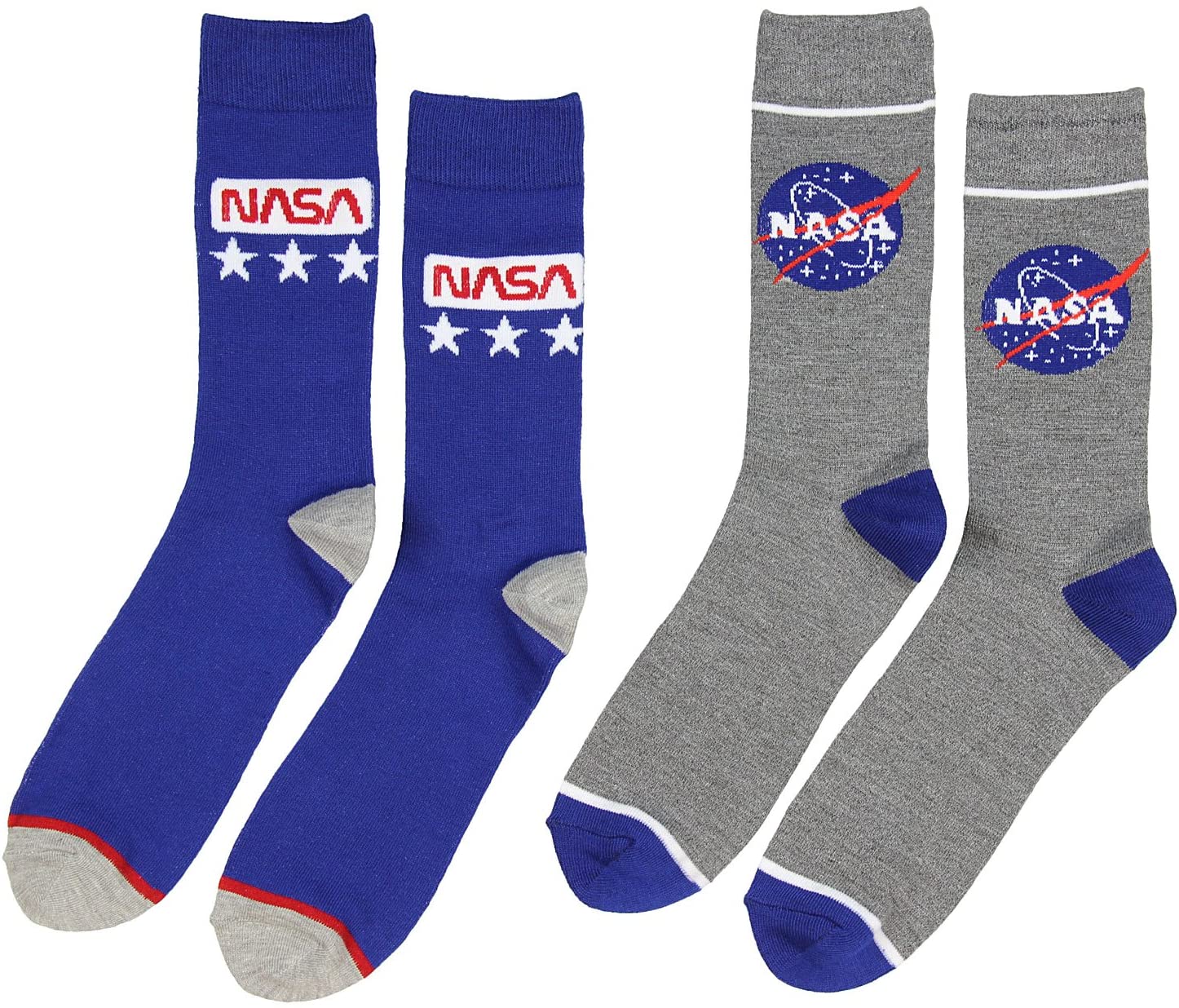 Bioworld Buzz Aldrin NASA Logo Crew Calf High Socks (2 pairs)